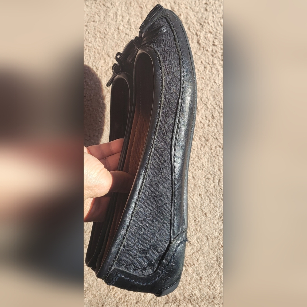 Coach NY Black Leather ,Bow Loafers Slip On Shoes Women's 9.5 - Picture 7 of 14